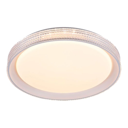 PLAFON DE SOBREPOR LED ELEGANCE REDONDO 3000K 36W BIVOLT Ø50X8CM METAL E ACRÍLICO BRANCO | USINA IMPORTS UI20305/50BT