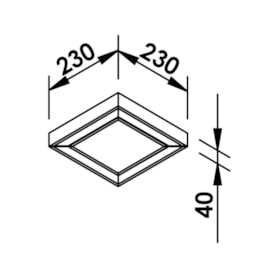 PLAFON DE SOBREPOR LED FIT EDGE QUADRADO 3000K 16,8W BIVOLT 23X23X4CM ALUMÍNIO E ACRÍLICO | NEWLINE PL0121LED3 PLAFON DE SOBREPOR LED FIT EDGE QUADRADO 3000K 16,8W BIVOLT 23X23X4CM ALUMÍNIO E ACRÍLICO | NEWLINE PL0121LED3