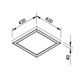 PLAFON DE SOBREPOR LED FIT EDGE QUADRADO 3000K 33,6W BIVOLT 42X42X4CM ALUMÍNIO E ACRÍLICO | NEWLINE PLAFON DE SOBREPOR LED FIT EDGE QUADRADO 3000K 33,6W BIVOLT 42X42X4CM ALUMÍNIO E ACRÍLICO | NEWLINE
