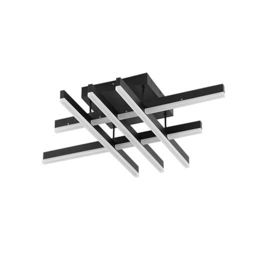 PLAFON DE SOBREPOR LED HASH 3000K 38W BIVOLT 65X65X13,5CM ALUMÍNIO PRETO | NORDECOR 2161