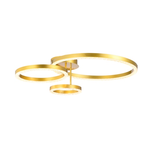 PLAFON DE SOBREPOR LED HOLLY REDONDO TRIPLO 3000K 64W BIVOLT Ø50CM METAL E ACRÍLICO DOURADO | SKYLIGHT SKY-4003DO PLAFON DE SOBREPOR LED HOLLY REDONDO TRIPLO 3000K 64W BIVOLT Ø50CM METAL E ACRÍLICO DOURADO | SKYLIGHT SKY-4003DO