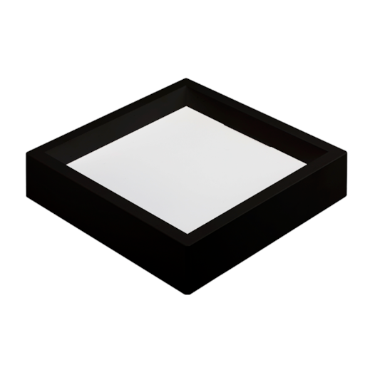 PLAFON DE SOBREPOR LED KAIS QUADRADO 3000K 18W BIVOLT 21X21X4,6CM POLICARBONATO PRETO | NORDECOR 4252