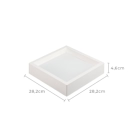 PLAFON DE SOBREPOR LED KAIS QUADRADO 3000K 24W BIVOLT 28,2X28,2X4,6CM POLICARBONATO BRANCO | NORDECOR 4249