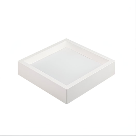 PLAFON DE SOBREPOR LED KAIS QUADRADO 3000K 24W BIVOLT 28,2X28,2X4,6CM POLICARBONATO BRANCO | NORDECOR 4249