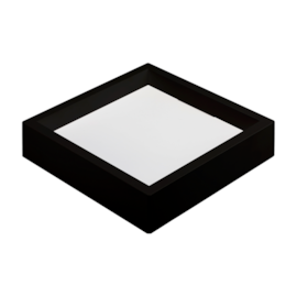 PLAFON DE SOBREPOR LED KAIS QUADRADO 3000K 24W BIVOLT 28,2X28,2X4,6CM POLICARBONATO PRETO | NORDECOR 4255