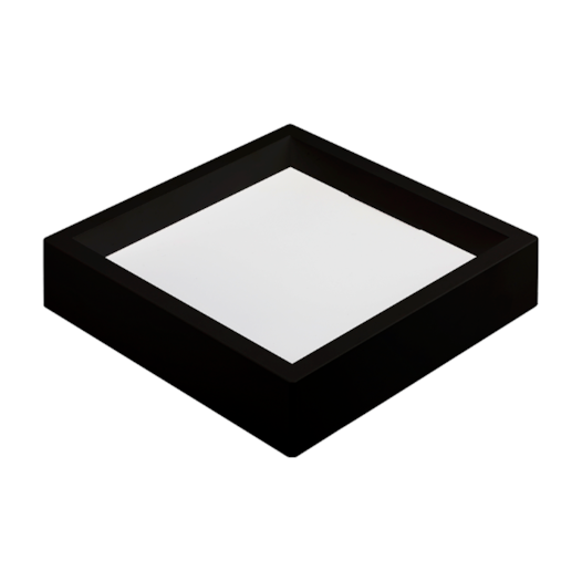 PLAFON DE SOBREPOR LED KAIS QUADRADO 3000K 24W BIVOLT 28,2X28,2X4,6CM POLICARBONATO PRETO | NORDECOR 4255