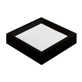 PLAFON DE SOBREPOR LED KAIS QUADRADO 4000K 24W BIVOLT 28,2X28,2X4,6CM POLICARBONATO PRETO | NORDECOR 4256