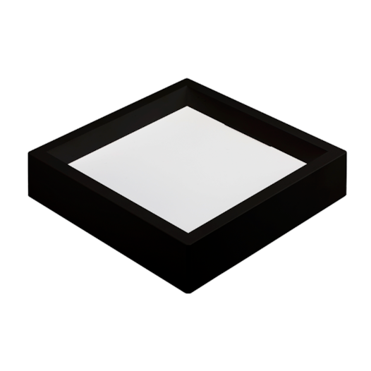 PLAFON DE SOBREPOR LED KAIS QUADRADO 4000K 24W BIVOLT 28,2X28,2X4,6CM POLICARBONATO PRETO | NORDECOR 4256
