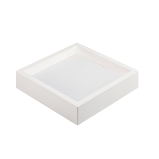 PLAFON DE SOBREPOR LED KAIS QUADRADO 6500K 24W BIVOLT 28,2X28,2X4,6CM POLICARBONATO BRANCO | NORDECOR 4251