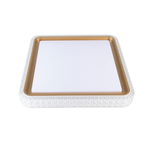 PLAFON DE SOBREPOR LED KENLE QUADRADO DIMERIZÁVEL 36W BIVOLT DOURADO FOSCO | NORDECOR 2668