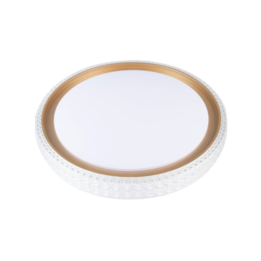 PLAFON DE SOBREPOR LED KENLE REDONDO DIMERIZÁVEL 36W DOURADO | NORDECOR 2665
