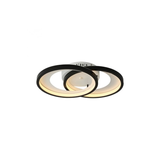 PLAFON DE SOBREPOR LED LOOP 3000K 40W BIVOLT 47X32X9CM METAL PRETO E BRANCO | BELLA ILUMINAÇÃO HM007WB PLAFON DE SOBREPOR LED LOOP 3000K 40W BIVOLT 47X32X9CM METAL PRETO E BRANCO | BELLA ILUMINAÇÃO HM007WB