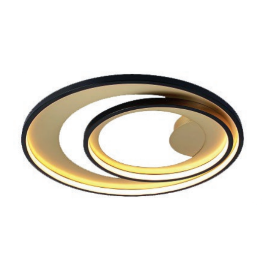 PLAFON DE SOBREPOR LED LOOP METAL PRETO E DOURADO 48W 3000K | BELLA ILUMINAÇÃO HM008BG PLAFON DE SOBREPOR LED LOOP METAL PRETO E DOURADO 48W 3000K | BELLA ILUMINAÇÃO HM008BG