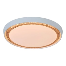 PLAFON DE SOBREPOR LED LUMINANCE REDONDO 3000K 36W BIVOLT Ø50X8CM METAL E ACRÍLICO BRANCO E DOURADO | USINA IMPORTS UI20290/50BTDR