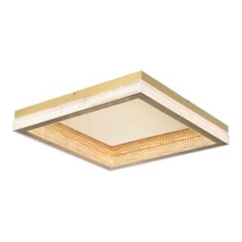 PLAFON DE SOBREPOR LED MIRAGE QUADRADO 3000K 42W BIVOLT 40X40X7CM ALUMÍNIO E ACRÍLICO DOURADO ESCOVADO | USINA IMPORTS UI20346/40DR