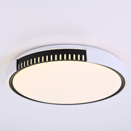PLAFON DE SOBREPOR LED NITA REDONDO 3000K 30W BIVOLT BRANCO E PRETO | NORDECOR 2418