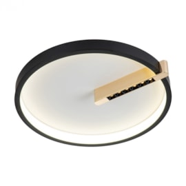 PLAFON DE SOBREPOR LED PASSO REDONDO 3000K 27W BIVOLT PRETO E DOURADO | STUDIOLUCE PL1796