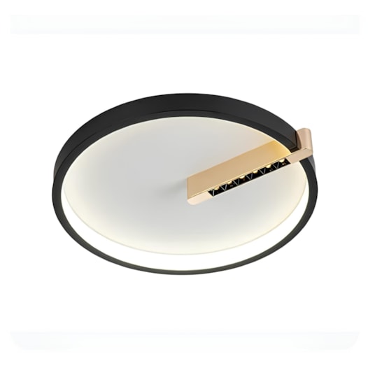 PLAFON DE SOBREPOR LED PASSO REDONDO 3000K 48W BIVOLT PRETO E DOURADO | STUDIOLUCE PL1797 PLAFON DE SOBREPOR LED PASSO REDONDO 3000K 48W BIVOLT PRETO E DOURADO | STUDIOLUCE PL1797