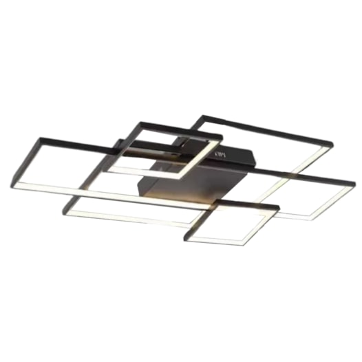 PLAFON DE SOBREPOR LED PUZZLE 3000K 140W BIVOLT 110X60X10CM METAL PRETO | SKYLIGHT SKY-3071PT