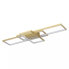 PLAFON DE SOBREPOR LED PUZZLE 3000K 90W BIVOLT 105X42X10CM METAL DOURADO | SKYLIGHT SKY-3072DO