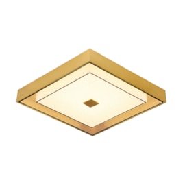 PLAFON DE SOBREPOR LED QUADRADO 3000K 24W BIVOLT Ø44X9CM CRISTAL, ALUMÍNIO E VIDRO DOURADO | SINDORA DCX015065 PLAFON DE SOBREPOR LED QUADRADO 3000K 24W BIVOLT Ø44X9CM CRISTAL, ALUMÍNIO E VIDRO DOURADO | SINDORA DCX015065