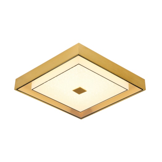 PLAFON DE SOBREPOR LED QUADRADO 3000K 24W BIVOLT Ø44X9CM CRISTAL, ALUMÍNIO E VIDRO DOURADO | SINDORA DCX015065 PLAFON DE SOBREPOR LED QUADRADO 3000K 24W BIVOLT Ø44X9CM CRISTAL, ALUMÍNIO E VIDRO DOURADO | SINDORA DCX015065