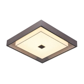 PLAFON DE SOBREPOR LED QUADRADO 3000K 24W BIVOLT Ø44X9CM CRISTAL, ALUMÍNIO E VIDRO MARROM | SINDORA DCX015067