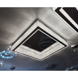 PLAFON DE SOBREPOR LED QUADRADO 3000K 40W BIVOLT 60X60CM CRISTAL E METAL CROMADO | SINDORA DCX00831 PLAFON DE SOBREPOR LED QUADRADO 3000K 40W BIVOLT 60X60CM CRISTAL E METAL CROMADO | SINDORA DCX00831