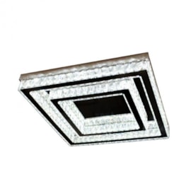 PLAFON DE SOBREPOR LED QUADRADO 48W BIVOLT 60X60X8,5CM CRISTAL E METAL CROMADO E TRANSPARENTE | SINDORA DCX00191 PLAFON DE SOBREPOR LED QUADRADO 48W BIVOLT 60X60X8,5CM CRISTAL E METAL CROMADO E TRANSPARENTE | SINDORA DCX00191