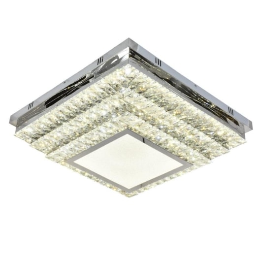 PLAFON DE SOBREPOR LED QUADRADO 72W BIVOLT 60X60CM CRISTAL E METAL CROMADO E TRANSPARENTE | SINDORA DCX00742 PLAFON DE SOBREPOR LED QUADRADO 72W BIVOLT 60X60CM CRISTAL E METAL CROMADO E TRANSPARENTE | SINDORA DCX00742