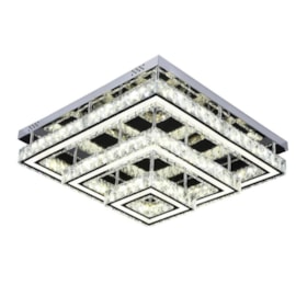 PLAFON DE SOBREPOR LED QUADRADO 76W BIVOLT 60X60CM CRISTAL E METAL CROMADO E TRANSPARENTE | SINDORA DCX00737 PLAFON DE SOBREPOR LED QUADRADO 76W BIVOLT 60X60CM CRISTAL E METAL CROMADO E TRANSPARENTE | SINDORA DCX00737
