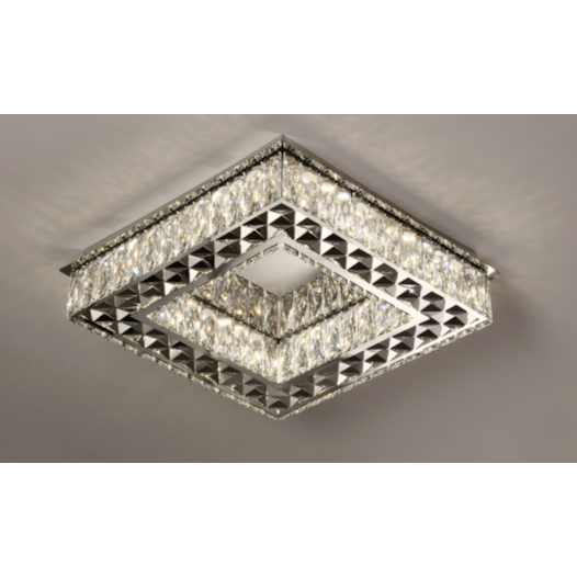 PLAFON DE SOBREPOR LED QUADRADO MULTITEMPERATURA 32W BIVOLT 35X35X11,5CM CRISTAL E METAL CROMADO E TRANSPARENTE | SINDORA ILUMINAÇÃO DCX00179 PLAFON DE SOBREPOR LED QUADRADO MULTITEMPERATURA 32W BIVOLT 35X35X11,5CM CRISTAL E METAL CROMADO E TRANSPARENTE | SINDORA ILUMINAÇÃO DCX00179