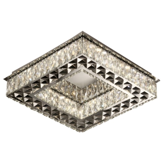 PLAFON DE SOBREPOR LED QUADRADO MULTITEMPERATURA 36W BIVOLT 45X45CM CRISTAL E METAL TRANSPARENTE | SINDORA DCX00190 PLAFON DE SOBREPOR LED QUADRADO MULTITEMPERATURA 36W BIVOLT 45X45CM CRISTAL E METAL TRANSPARENTE | SINDORA DCX00190