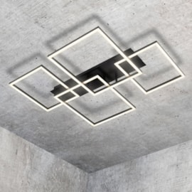 PLAFON DE SOBREPOR LED QUATTRO 2700K 86W BIVOLT 90,8X71,2CM ALUMÍNIO E ACRÍLICO PRETO | +LUZ PL-098/86.27PF PLAFON DE SOBREPOR LED QUATTRO 2700K 86W BIVOLT 90,8X71,2CM ALUMÍNIO E ACRÍLICO PRETO | +LUZ PL-098/86.27PF