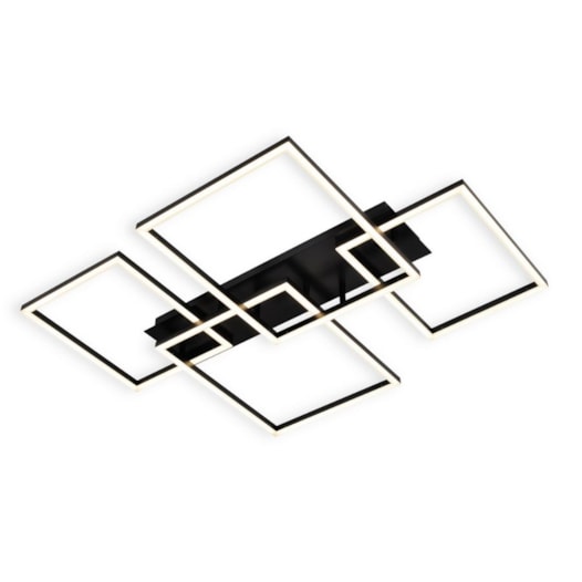 PLAFON DE SOBREPOR LED QUATTRO 2700K 86W BIVOLT 90,8X71,2CM ALUMÍNIO E ACRÍLICO PRETO | +LUZ PL-098/86.27PF PLAFON DE SOBREPOR LED QUATTRO 2700K 86W BIVOLT 90,8X71,2CM ALUMÍNIO E ACRÍLICO PRETO | +LUZ PL-098/86.27PF