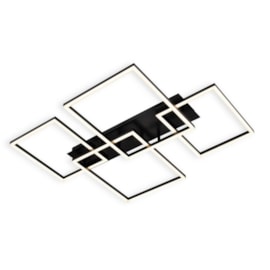 PLAFON DE SOBREPOR LED QUATTRO 2700K 86W BIVOLT 90,8X71,2CM ALUMÍNIO E ACRÍLICO PRETO | +LUZ PL-098/86.27PF PLAFON DE SOBREPOR LED QUATTRO 2700K 86W BIVOLT 90,8X71,2CM ALUMÍNIO E ACRÍLICO PRETO | +LUZ PL-098/86.27PF