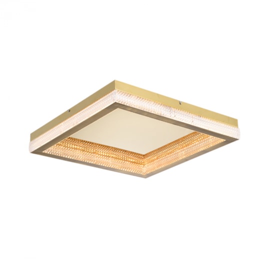 PLAFON DE SOBREPOR LED QUEENSLAND QUADRADO 3000K 80W BIVOLT 50X50CM METAL E ACRÍLICO DOURADO | SKYLIGHT SKY-4007Q PLAFON DE SOBREPOR LED QUEENSLAND QUADRADO 3000K 80W BIVOLT 50X50CM METAL E ACRÍLICO DOURADO | SKYLIGHT SKY-4007Q