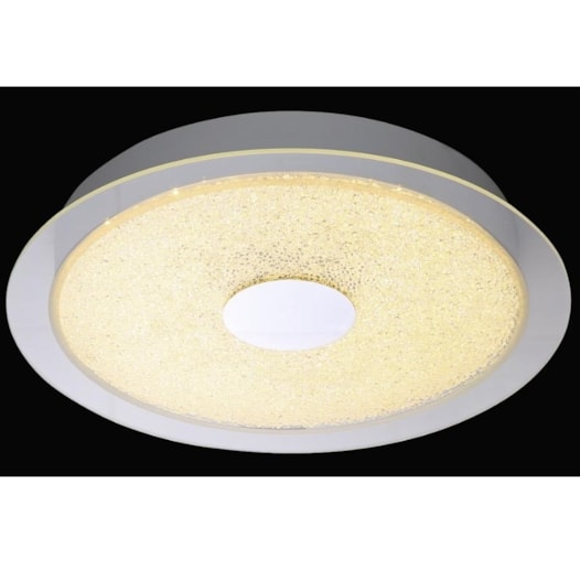 PLAFON DE SOBREPOR LED REDONDO 3000K 20W BIVOLT Ø40X6CM CRISTAL, ALUMÍNIO E VIDRO CROMADO | SINDORA DCX00748 PLAFON DE SOBREPOR LED REDONDO 3000K 20W BIVOLT Ø40X6CM CRISTAL, ALUMÍNIO E VIDRO CROMADO | SINDORA DCX00748