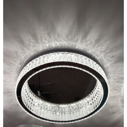 PLAFON DE SOBREPOR LED REDONDO 3000K 24W BIVOLT Ø60CM CRISTAL E METAL CROMADO | SINDORA DCX00830 PLAFON DE SOBREPOR LED REDONDO 3000K 24W BIVOLT Ø60CM CRISTAL E METAL CROMADO | SINDORA DCX00830