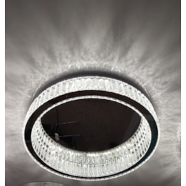 PLAFON DE SOBREPOR LED REDONDO 3000K 24W BIVOLT Ø60CM CRISTAL E METAL CROMADO | SINDORA DCX00830 PLAFON DE SOBREPOR LED REDONDO 3000K 24W BIVOLT Ø60CM CRISTAL E METAL CROMADO | SINDORA DCX00830