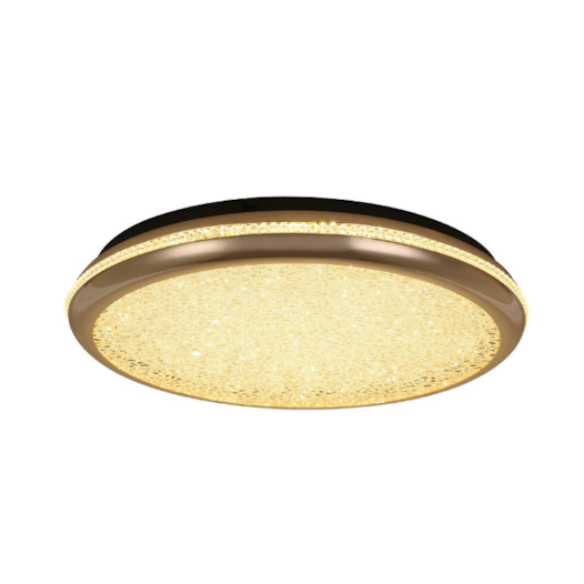 PLAFON DE SOBREPOR LED REDONDO 3000K 35W BIVOLT DOURADO | NORDECOR 2744