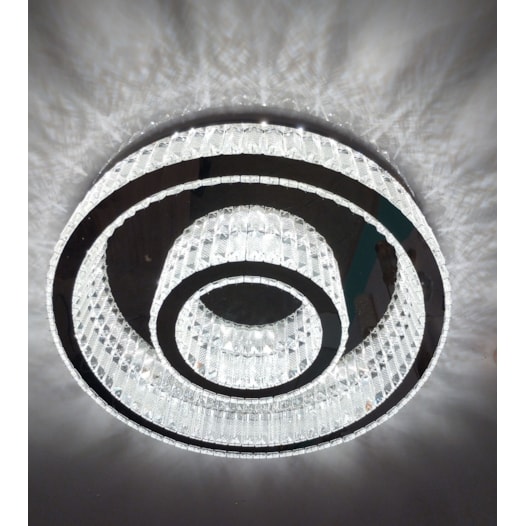 PLAFON DE SOBREPOR LED REDONDO 3000K 39W BIVOLT Ø60CM CRISTAL E METAL CROMADO | SINDORA DCX00832 PLAFON DE SOBREPOR LED REDONDO 3000K 39W BIVOLT Ø60CM CRISTAL E METAL CROMADO | SINDORA DCX00832