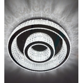 PLAFON DE SOBREPOR LED REDONDO 3000K 39W BIVOLT Ø60CM CRISTAL E METAL CROMADO | SINDORA DCX00832 PLAFON DE SOBREPOR LED REDONDO 3000K 39W BIVOLT Ø60CM CRISTAL E METAL CROMADO | SINDORA DCX00832