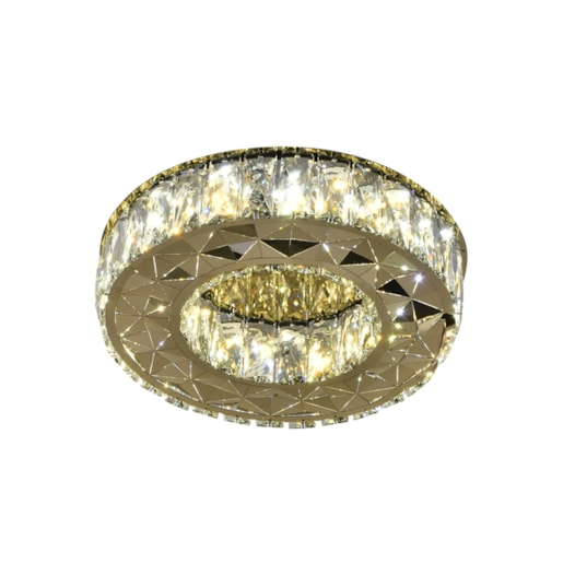 PLAFON DE SOBREPOR LED REDONDO MULTITEMPERATURA 28W BIVOLT CRISTAL E METAL DOURADO E TRANSPARENTE | SINDORA DCX00196 PLAFON DE SOBREPOR LED REDONDO MULTITEMPERATURA 28W BIVOLT CRISTAL E METAL DOURADO E TRANSPARENTE | SINDORA DCX00196