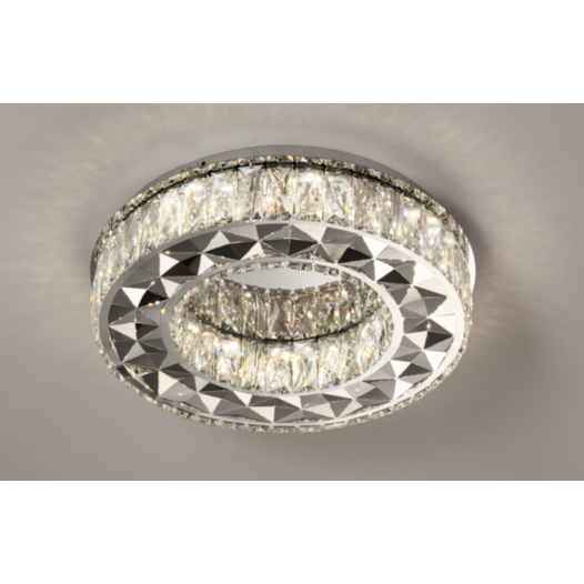 PLAFON DE SOBREPOR LED REDONDO MULTITEMPERATURA 32W BIVOLT Ø35X11,5CM CRISTAL E METAL CROMADO E TRANSPARENTE | SINDORA DCX00178 PLAFON DE SOBREPOR LED REDONDO MULTITEMPERATURA 32W BIVOLT Ø35X11,5CM CRISTAL E METAL CROMADO E TRANSPARENTE | SINDORA DCX00178