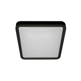 PLAFON DE SOBREPOR LED SENY QUADRADO 3000K 35W BIVOLT 50X50X7CM POLICARBONATO PRETO | NORDECOR 2348