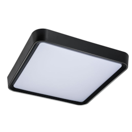 PLAFON DE SOBREPOR LED SENY QUADRADO 3000K 35W BIVOLT 50X50X7CM POLICARBONATO PRETO | NORDECOR 2348