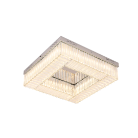 PLAFON DE SOBREPOR LED SOPHI QUADRADO 3000K 60W BIVOLT 60X60X14CM PRATA | NORDECOR 2399