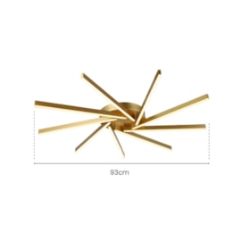 PLAFON DE SOBREPOR LED WEAPON 3000K 72W BIVOLT Ø93X7CM METAL DOURADO | SKYLIGHT SKY-3073DO