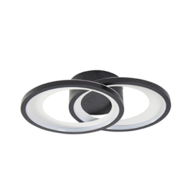 PLAFON DE SOBREPOR LED ZAHAL ELI 3000K 42W BIVOLT PRETO | NORDECOR 2514